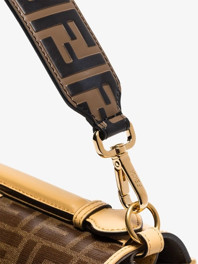 Shop Fendi Tobacco Brown Mini Zucca Print Leather Bag Strap In F13vk Brown