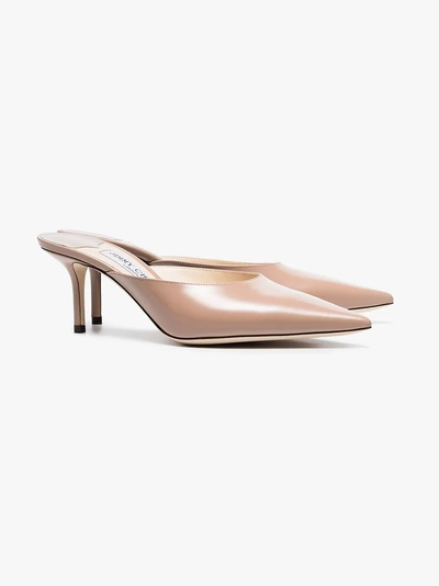 Shop Jimmy Choo Ballet Pink Rav 65 Pointed Toe Leather Mules