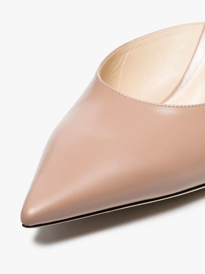 Shop Jimmy Choo Ballet Pink Rav 65 Pointed Toe Leather Mules