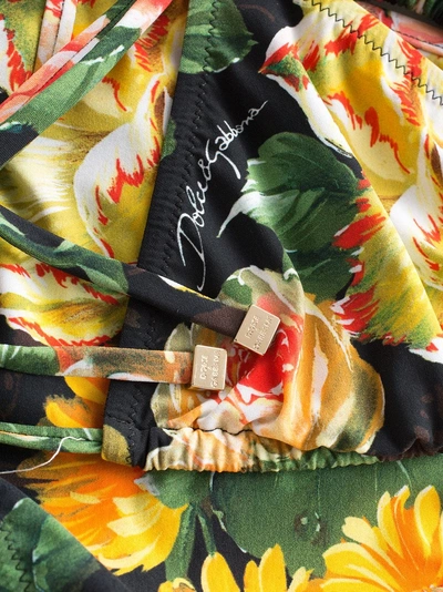 Shop Dolce & Gabbana Floral Print Bikini In Hnt41 Multicoloured