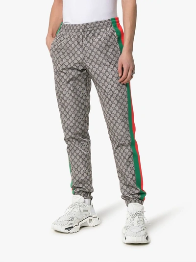 Shop Gucci Gg Supreme Print Web Sweat Pants In 4350 Multicolour