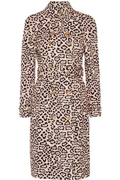 Shop Givenchy Woman Leopard-print Cotton Trench Coat Animal Print