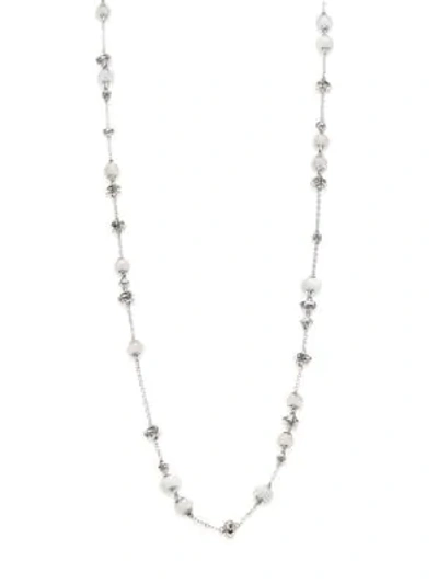 Shop John Hardy Bamboo White Moonstone & Sterling Silver Sautoir Necklace In White Gold