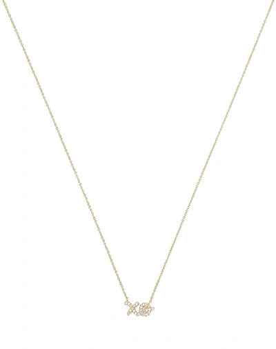 Shop Sydney Evan Xo Diamond Necklace In Gold