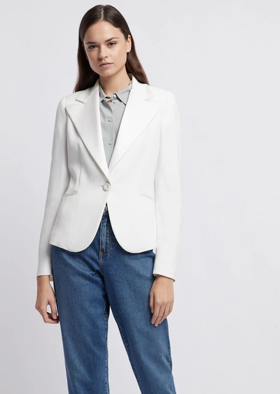 Shop Emporio Armani Formal Jackets - Item 41869153 In Silk White