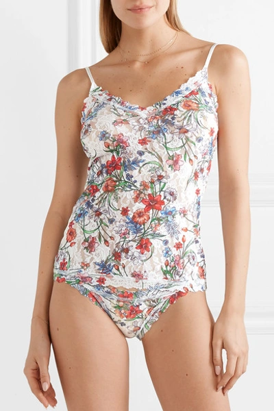 Shop Hanky Panky Cruise Fleur Floral-print Stretch-lace Camisole In White