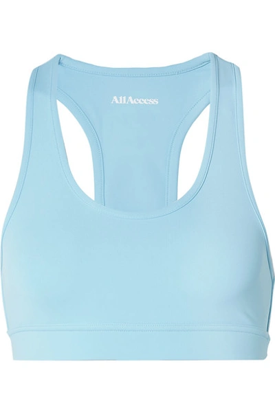 Shop All Access Front Row Stretch Sports Bra In Sky Blue