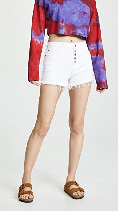 Shop 7 For All Mankind High Waist Shorts In White Runway