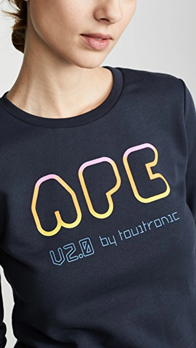 Shop Apc Rainbow Sweatshirt In Marine