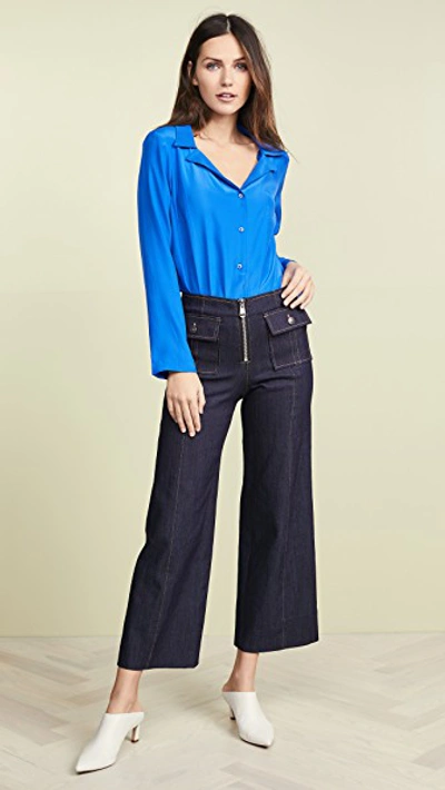 Shop Amanda Uprichard Tamsin Thong Bodysuit In Cobalt