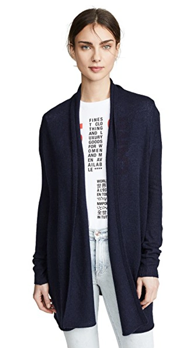 White + Warren Essential Trapeze Robe In Deep Navy