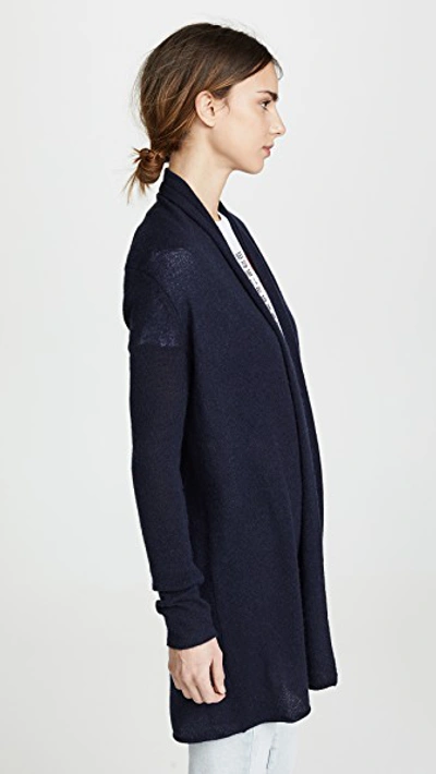 White + Warren Essential Trapeze Robe In Deep Navy