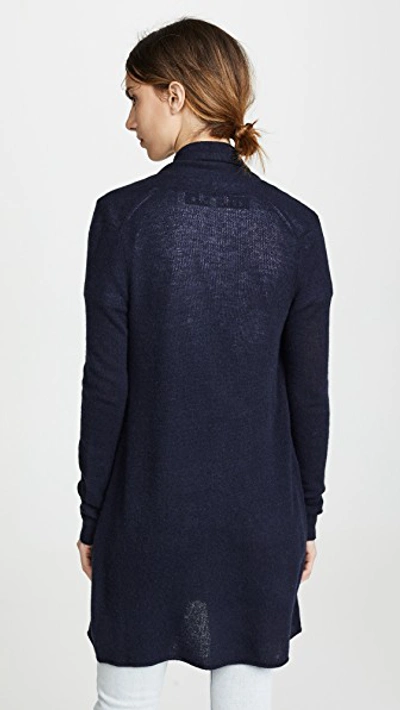 White + Warren Essential Trapeze Robe In Deep Navy