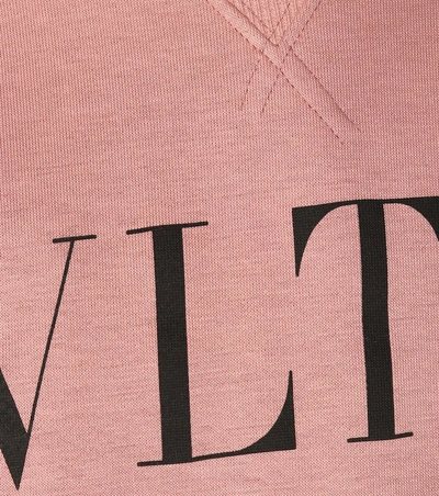 Shop Valentino Vltn Cotton Sweatshirt In Pink