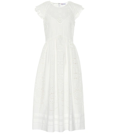 Shop Red Valentino Broderie Anglaise Cotton Dress In White