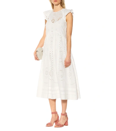 Shop Red Valentino Broderie Anglaise Cotton Dress In White