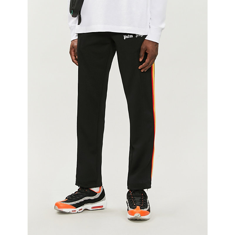 black joggers with rainbow stripe