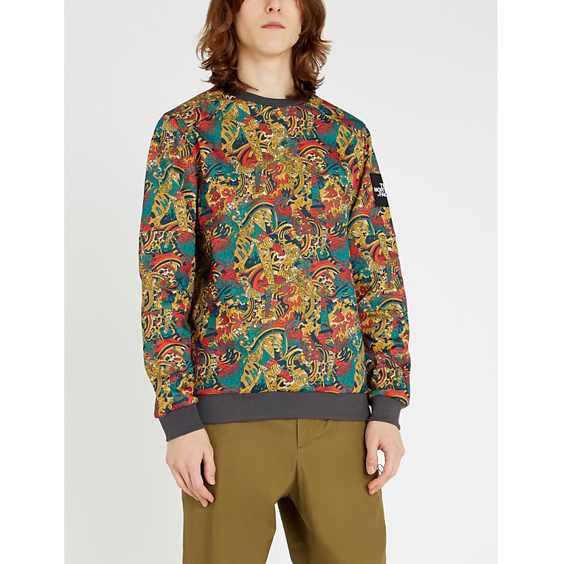 north face leopard yellow genesis print