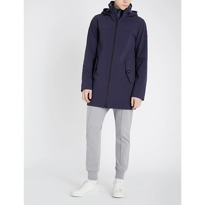 Shop Canada Goose Kent Shell Hooded Jacket In Navy
