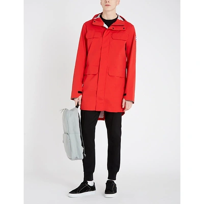 Shop Canada Goose Seawolf Patch-pocket Shell Hooded Coat In Red