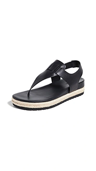 Shop Vince Flint Flatform Thong Sandals In Black