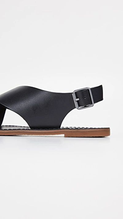 Shop Madewell Boardwalk Crossover Sandals In True Black