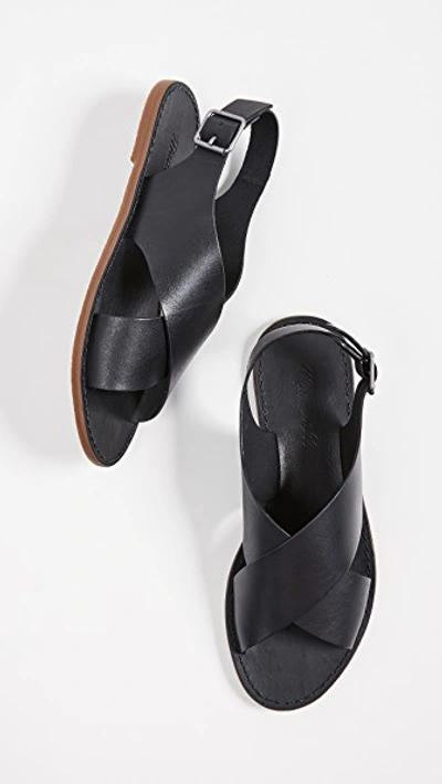 Shop Madewell Boardwalk Crossover Sandals In True Black