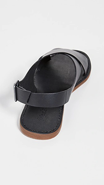 Shop Madewell Boardwalk Crossover Sandals In True Black