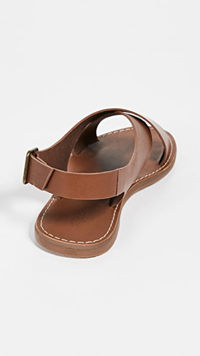 Shop Madewell Boardwalk Crossover Sandals In English Saddle