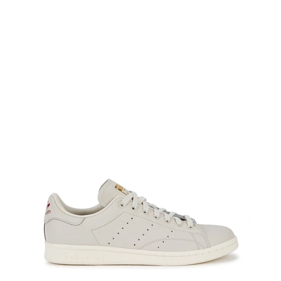 Shop Adidas Originals Stan Smith Pale Grey Leather Trainers In Off White