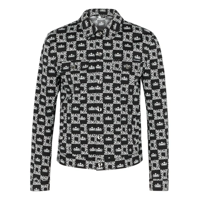 Shop Dolce & Gabbana Black Logo-print Denim Jacket