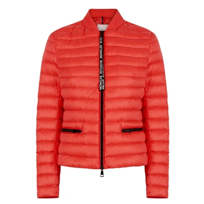 Shop Moncler Blenca Red Quilted Shell Jacket