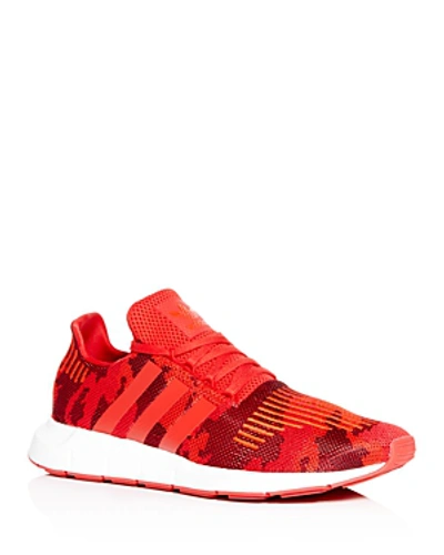 Adidas Originals Men's Swift Run Camo-print Knit Low-top Sneakers In Red |  ModeSens
