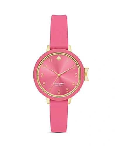 Shop Kate Spade New York Park Row Pink Silicone Strap Watch, 34mm