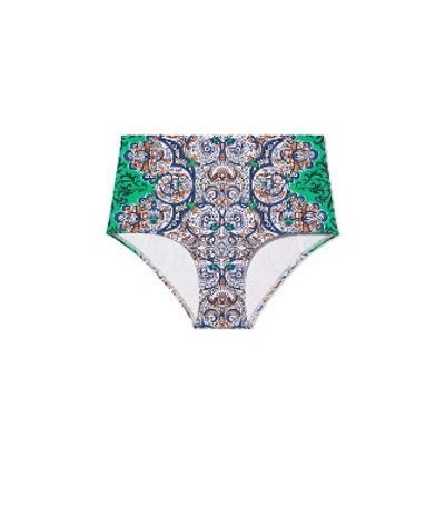 Shop Tory Burch Printed High-waisted Bottom In Grand Voyage Classic