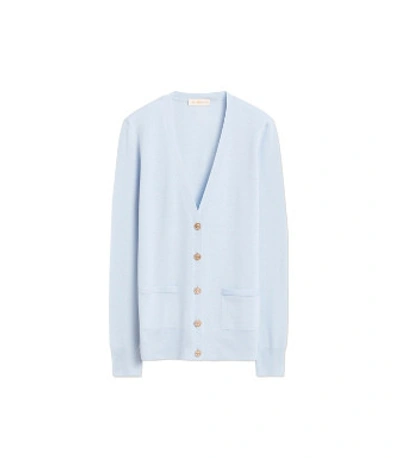 Shop Tory Burch Madeline Cardigan In Classic Light Blue