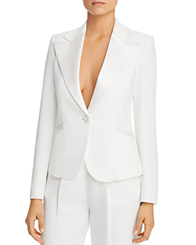 Shop Emporio Armani Single-button Peak-lapel Blazer In White