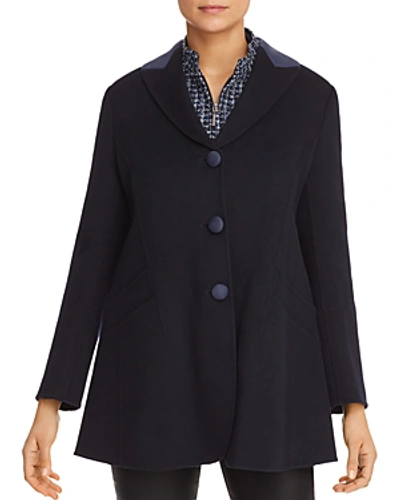 Shop Emporio Armani Wool & Cashmere Caban Coat In Solid Blue
