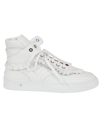 Shop Laurence Dacade Frill Trim Sneakers In White
