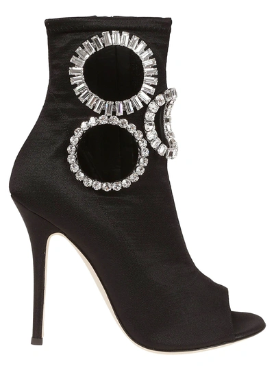 Shop Giuseppe Zanotti Crystal Embellished Ankle Boots In Nero