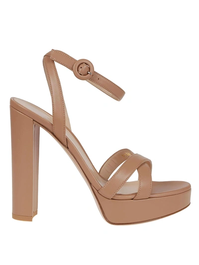 Shop Gianvito Rossi Poppy Platform Sandals In Praline