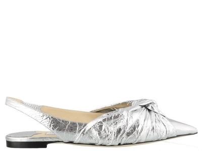 Shop Jimmy Choo Annabell Flat In Silver