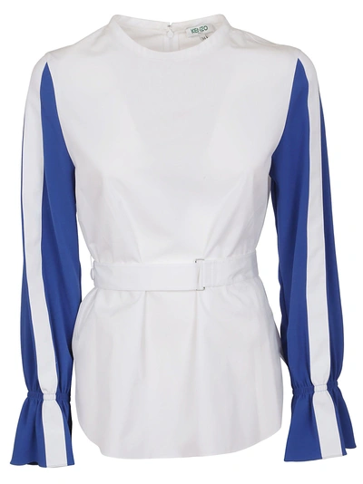 Shop Kenzo Contrast Sleeve Top In  White