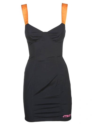 Shop Heron Preston Contrast Strap Dress In Black