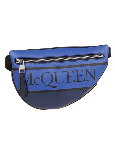 Shop Alexander Mcqueen Logo Belt Bag In Cobalt Navy