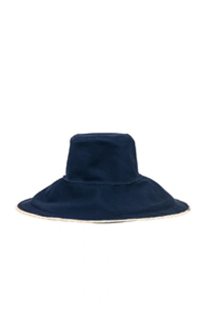 Shop Lola Hats Single Take In Blue In Natural & Navy