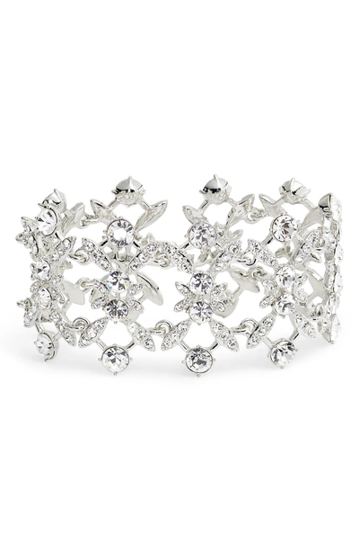 Shop Givenchy Drama Crystal Bracelet In Silver/ Crystal