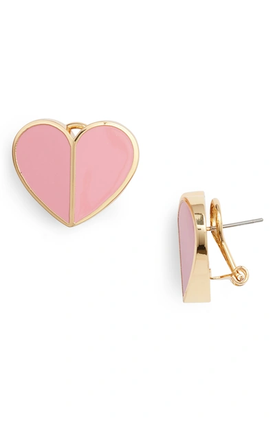 Shop Kate Spade Heart Statement Stud Earrings In Rococo Pink