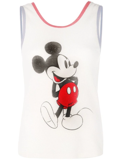 Shop Saint Laurent Mickey Mouse Print Tank Top In White