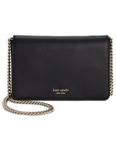 Kate Spade New York Medium Chain Wallet Leather Crossbody In Black/gold |  ModeSens